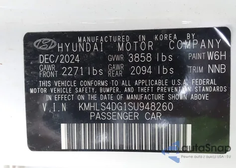 2025 Hyundai Elantra Sel Convenience z USA, uszkodzony, nr VIN KMHLS4DG1SU948260